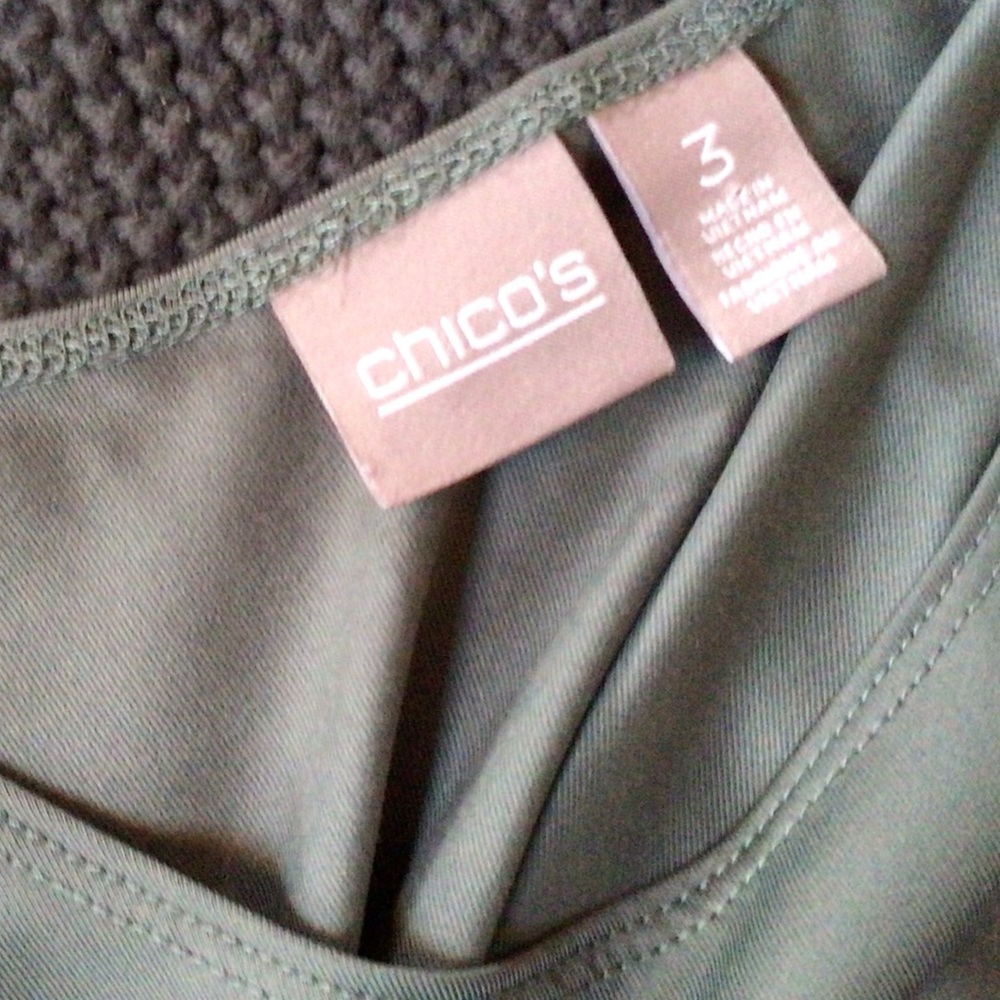 Chico's New size 3 Sage green microfiber tank top - Picture 4 of 5